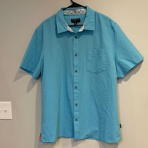 NWT Margaritaville Men's Blue Short Sleeve Button Up Shirt Size XL